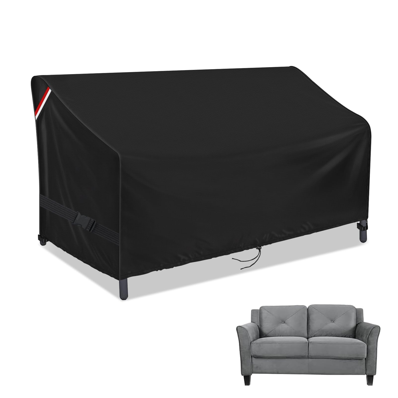Loenel Outdoor Loveseat Cover, Waterproof 2-Seater Outdoor Bench Cover for Patio Furniture Sofa, Outside Small Couch Covers - 58
