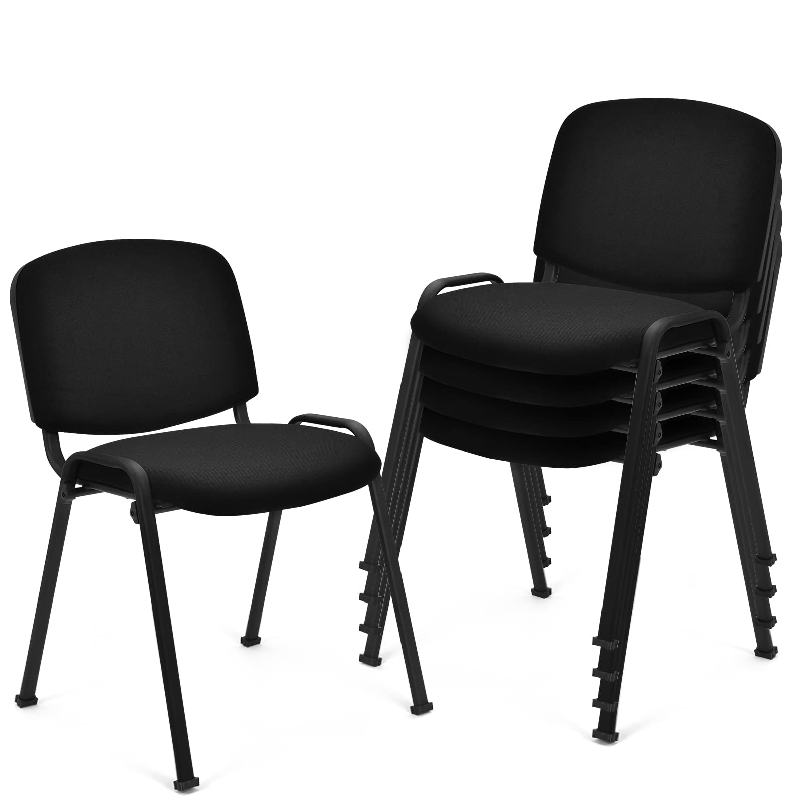Giantex Set of 5 Conference Chair with Ergonomic Upholstered Seat, Non-Slip Foot Pad, Elegant and Stackable Design for Home & Of