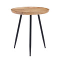 MH London Side Table - Dilan Tri Pin Small Table. Exclusively Designed Hand-Crafted Small Nightstand. Solid Wood Round End Table