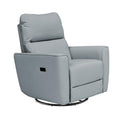 Garveehome Power Recliner Chair Swivel Rocking Glider PU Leather Upholstered Glider Recliner Nursery Chair with USB Port and Lum