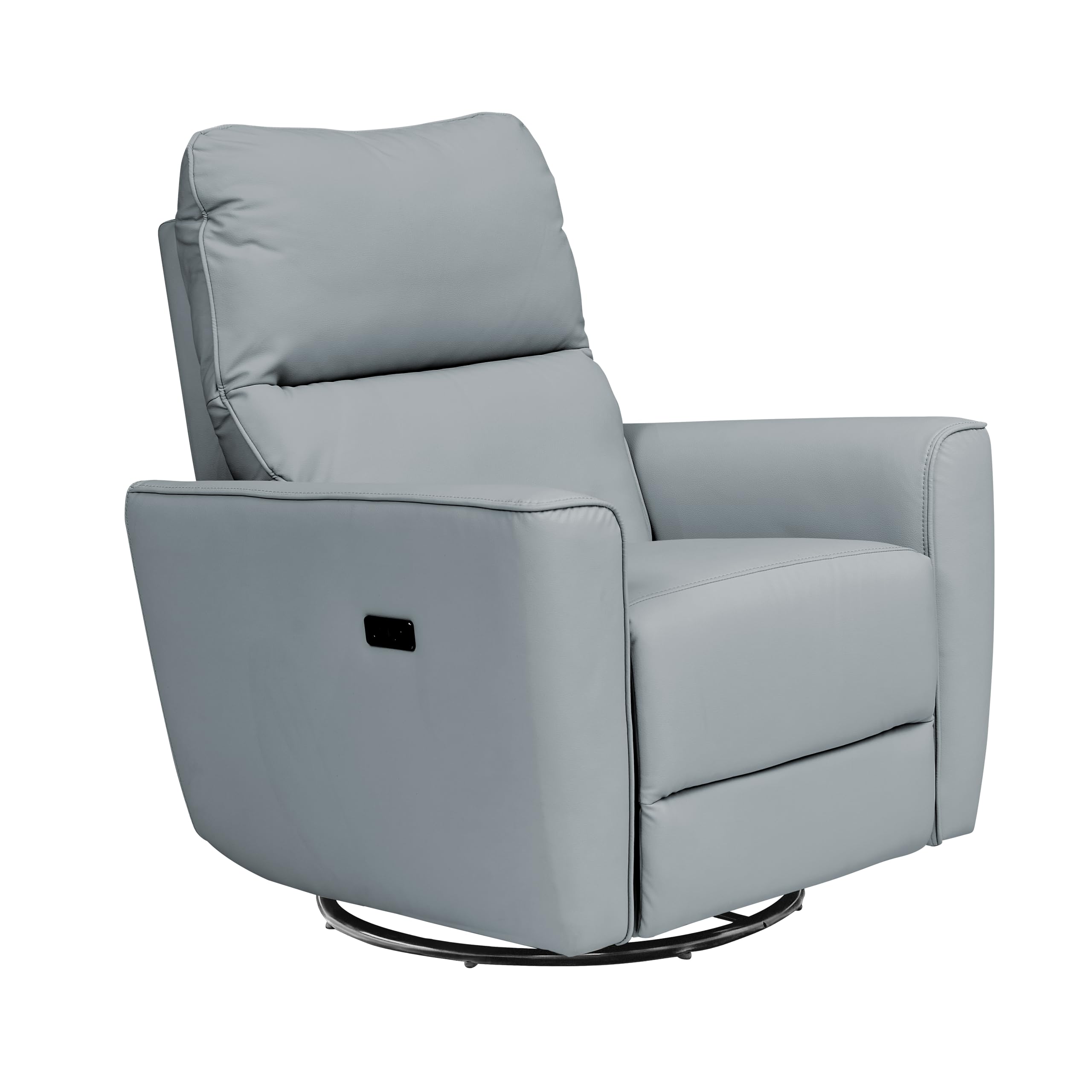 Garveehome Power Recliner Chair Swivel Rocking Glider PU Leather Upholstered Glider Recliner Nursery Chair with USB Port and Lum