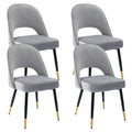 Wahson Velvet Dining Chairs Set of 4 Side Chairs Kitchen Corner Chairs with Metal Legs, Modern Leisure Chairs for Dining Room/Li
