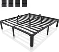 XUKIL 14 Inch Metal Bed Frame King Size Heavy Duty High Platform with Steel Slats No Box Spring Needed Noise-Free Easy Assembly,