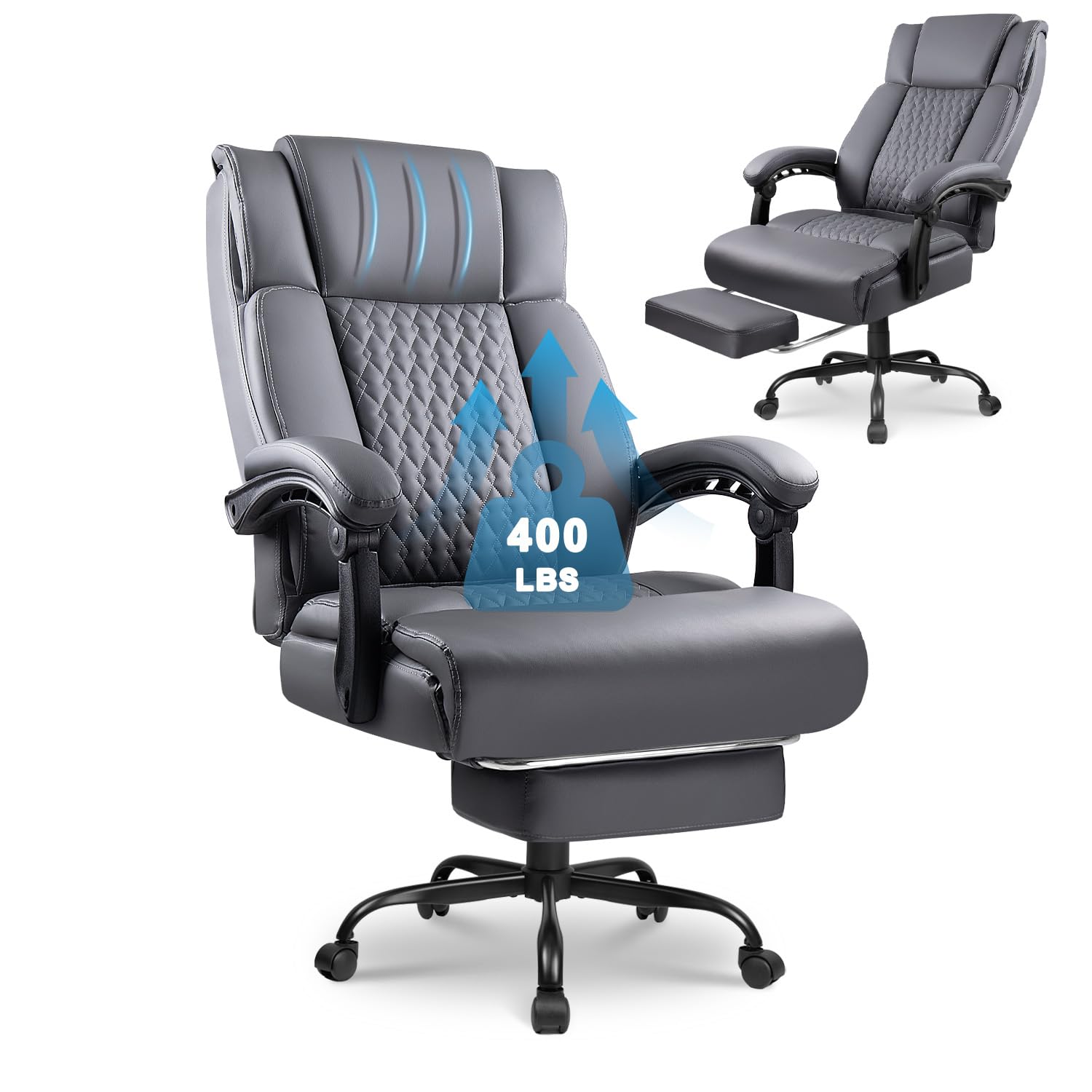 VITESSE Office Chair,Executive Heavy Duty Office Chair with Foot Rest Ergonomic High Back Computer Gaming Chairs Home Office 400