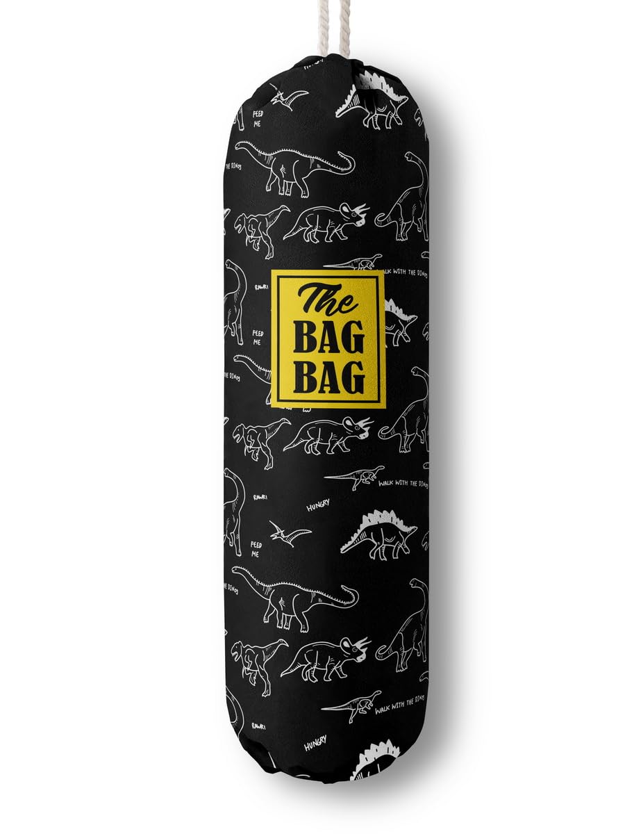 The Bag Bag Grocery Bag Holder, Dinosaur Pattern Grocery Bags Holder Organizer For Shopping Bags, Wall Mount Plastic Bags Storag