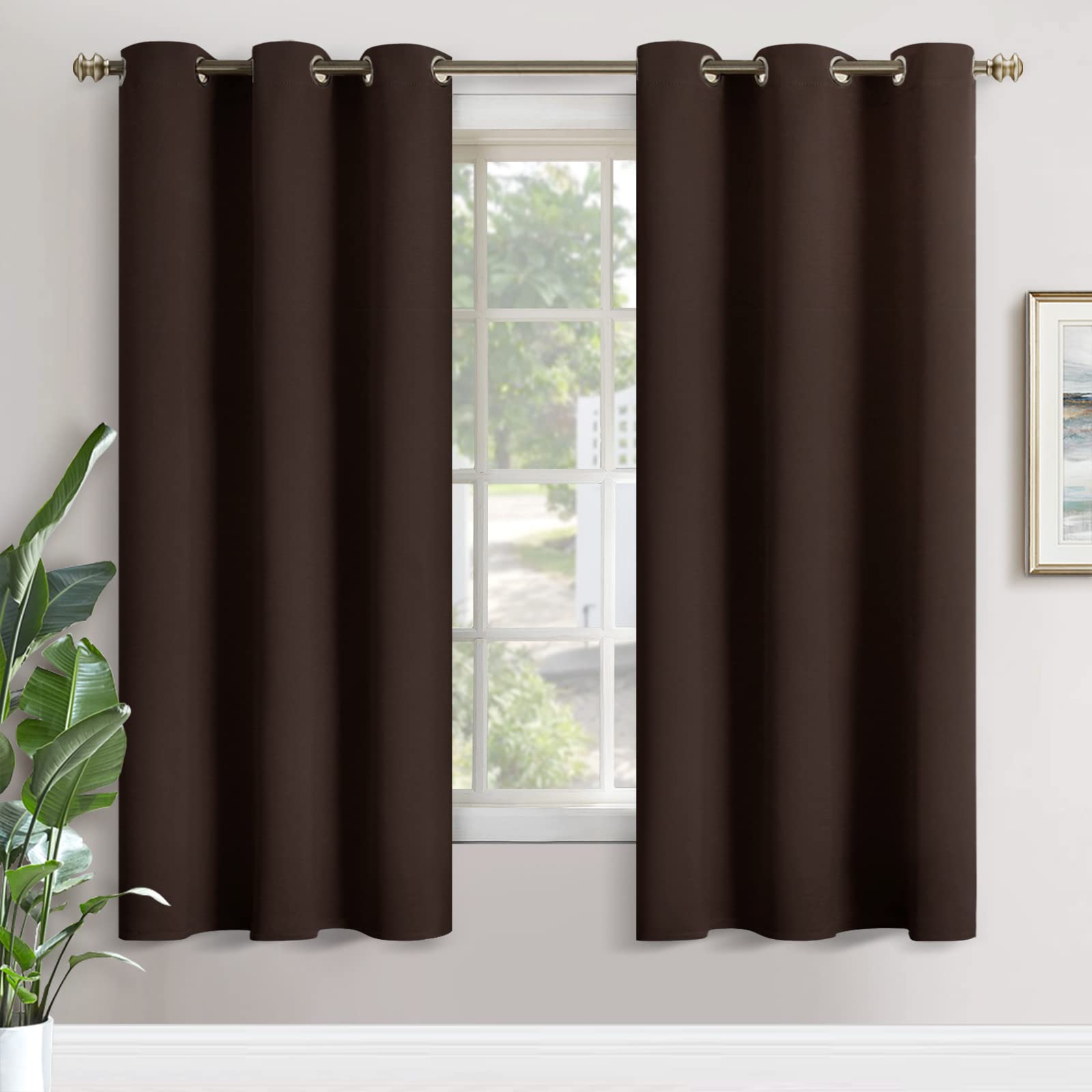 YoungsTex Brown Blackout Curtains for Bedroom 72 Inch Length - Grommet Thermal Insulated Room Darkening Window Drapes for Living