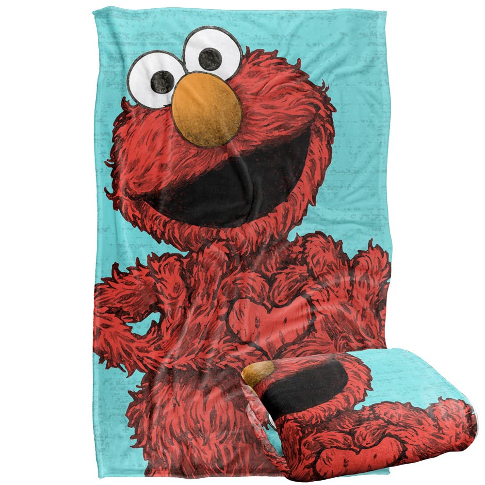 Sesame Street Elmo Painted Officially Licensed Silky Touch Super Soft Throw Blanket 36 x 58