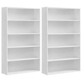 VASAGLE Set of 2 Bookshelves, 30 Inches Wide, 5-Tier Open Bookcases with Adjustable Storage Shelves, Floor Standing Units, Ebony