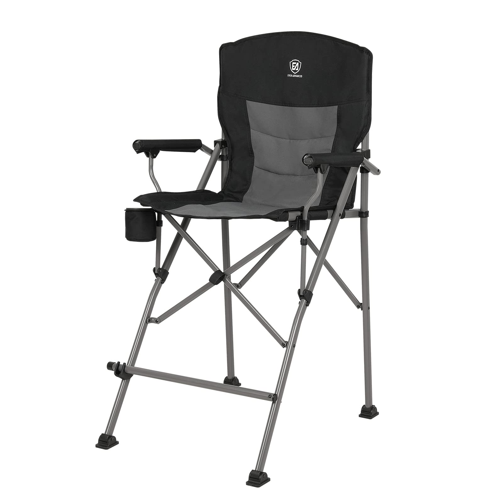 EVER ADVANCED Tall Directors Chair with Cup Holder 31, Bar Height Folding Chair for Camping, Sports with Carry Bag, Mesh Pockets