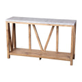 Flash Furniture Charlotte Farmhouse 2-Tier Console Table - Warm Oak Finish Engineered Wood Frame - Concrete Finish Tabletop - Fo