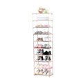 Jucaifu Stackable Small Shoe Rack, Entryway, Hallway and Closet Space Saving Storage and Organization (10-Tier, Pink)