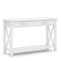 SIMPLIHOME Kitchener Console Table - 47 Inch Wide Solid Wood Sofa Table in White, Contemporary Storage Table for Entryway or Liv