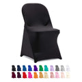 Peomeise Stretch Spandex Folding Chair Cover for Wedding Party Dining Banquet Event (Black,12pcs)