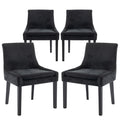 COLAMY Modern Dining Chairs Set of 4, Upholstered Corduroy Accent Side Leisure Chairs with Mid Back and Wood Legs for Living Roo