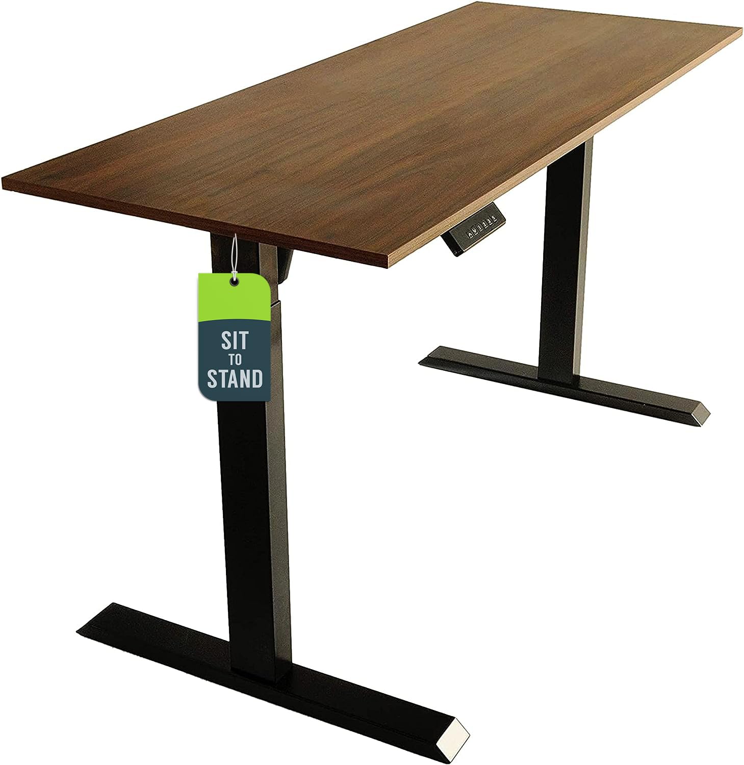 TechOrbits Electric Standing Desk Frame 60 x 24 Inch Tabletop - Motorized Workstation Two Leg Stand Up Desk with Memory Settings