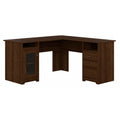 Bush Furniture Cabot L Shaped Computer Desk in Modern Walnut | Corner Table with Drawers for Home Office