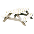 Picnic Table Cover and Bench Covers, Fitted Tablecloth Cover with Elastic Edge, Water and Oil Proof, for Outdoor, Garden, Campin