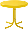 Crosley Furniture Griffith Weather Resistant Retro Metal Outdoor Side Table for Patio, Deck, Porch, Yellow