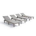Nestl Patio Chairs - Grey Chaise Lounge Chair Outdoor, 5-Position Adjustable Sun Tanning Chair, Waterproof Pool Lounge Chairs Se