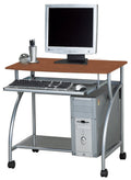 Mayline SOHO Mobile Argo Personal Computer Workstation, Medium Cherry Tf, Metallic Gray Frame