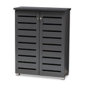 Baxton Studio Adalwin 2-Door Shoe Storage Cabinet, Dark Gray (152-9170-HiT)
