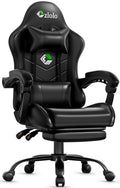 Czlolo Gaming Chair with Footrest Racing Style Lumbar Support Massager Video Game Chair with Metal Legs, High Back Gamer Chair w