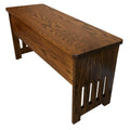 RRD Wooden Storage Bench - Mission Style Entryway Bench w/Flip Top Lid - Solid Oak Wood Dining Bench w/Slats - Rustic Bench with