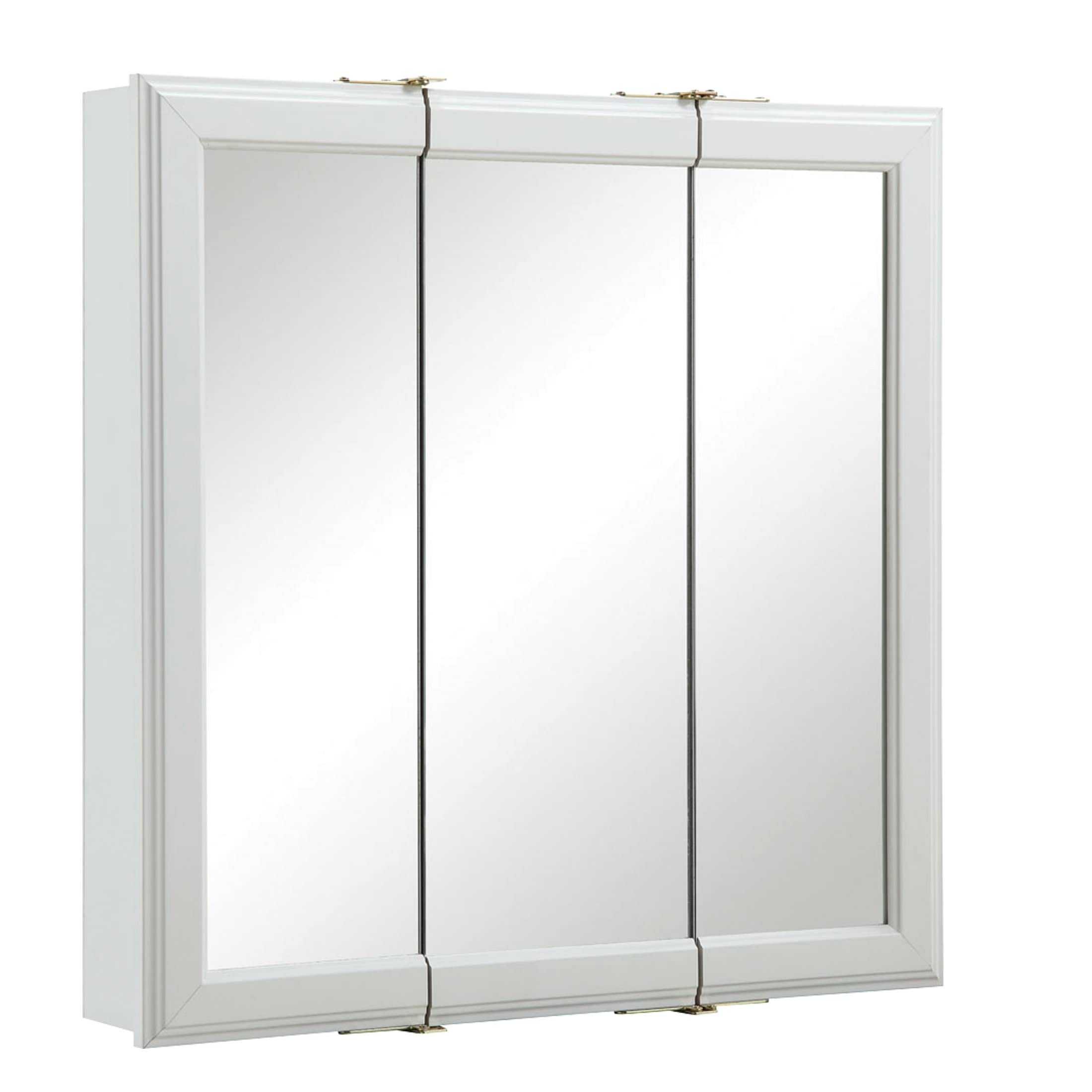 Design House 24 Inch Bathroom Medicine Cabinet, Wall Mounted, 3 Mirror, Doors White, 535849-WHT