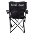 VICTORYSTORE Outdoor Camping Chair, Retired and Happy Camping Chair with Carry Bag