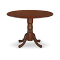East West Furniture DMIP5-MAH-C 5 Piece Kitchen Table & Chairs Set Includes a Round Dining Room Table with Dropleaf and 4 Linen 