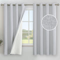 YoungsTex Light Grey Linen Blackout Curtains 63 Inch Long for Bedroom, Grommet Full Room Darkeing Faux Linen Window Drapes Therm