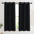 NICETOWN Black Out Curtain Panel Shade, Single Piece, 42 inches Wide by 45 inches Long, Black, Solid Energy Efficient Eyelet Top