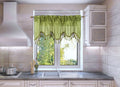 Solid Faux Silk Swag Waterfall Cascade Ascot Window Curtain Valance w/Tassels Trim 55  x18  Wave (1, Lime Green)