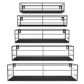 CRUGLA Floating Shelves Wall Mounted Set of 5, Black Hanging Storage Wall Shelf for Bathroom, Kitchen, Bedroom, Living Room Home