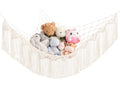 Mkono Stuffed Animal Hammock Corner Macrame Toy Storage Organizer with Lights and Tassels Boho Hanging Stuff Animals Net Large C