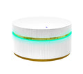 Tavita 39 Round White Coffee Table with Glass Top and LED Lights