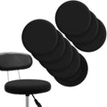 Tatuo Round Bar Stool Seat Covers Washable Stool Cushion Slipcover Elastic Bar Chair Covers for 14-17 Inch Chair (Black, 8 Piece
