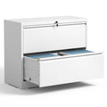IKIMI Lateral File Cabinets 2 Drawer,Metal Lateral Filing Cabinet for Home Office,Wide Steel Storage Cabinet Commercial Drawer f