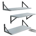 COCOYA Wall Shelves 7.3 Deep Set of 3, Solid Paulownia Wood Wider Longer Sturdy Easy to Install Wall Mounted Bookshelves Storage