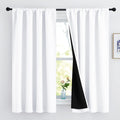 NICETOWN White 100% Blackout Curtains, 2 Thick Layers Completely Blackout Rod Pocket Thermal Insulated Drapes for Kitchen/Bedroo