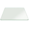 Fab Glass and Mirror 31 Inch Square Tempered 3/8 Thick Pencil Polish Touch Corners Glass Table Top, Clear