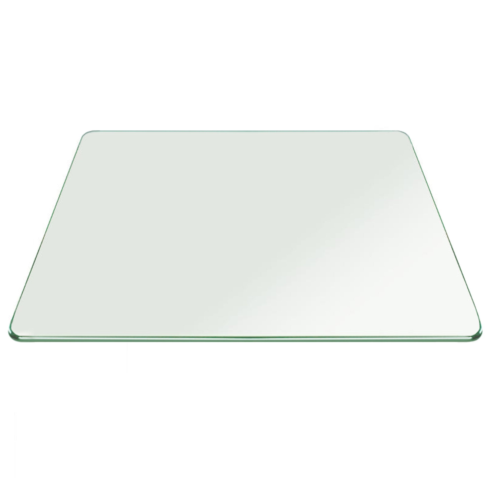 Fab Glass and Mirror 31 Inch Square Tempered 3/8 Thick Pencil Polish Touch Corners Glass Table Top, Clear