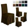 molasofa Chair Covers for Dining Room Set of 4,Dining Chair Slipcover with Skirt,Washable Seat Covers Protector for Hotel Ceremo