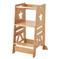 VEVOR Tower Step Stool, 3-Level Height Adjustable Toddler Step Stools for Kids, Bamboo Kitchen Stool, Kids Standing Tower Learni