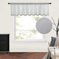 MIULEE Solid Gray Kitchen Sheer Valance Linen Look Window Curtain,Living Room Windows Voile Valance Rod Pocket 1 Panels (60 W x 