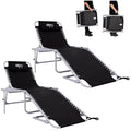 #WEJOY 2 Pack Outdoor Chaise Lounge Chair - Portable Folding Patio Pool Lounge Chair, 5 Positions Adjustable Reclining Camping C