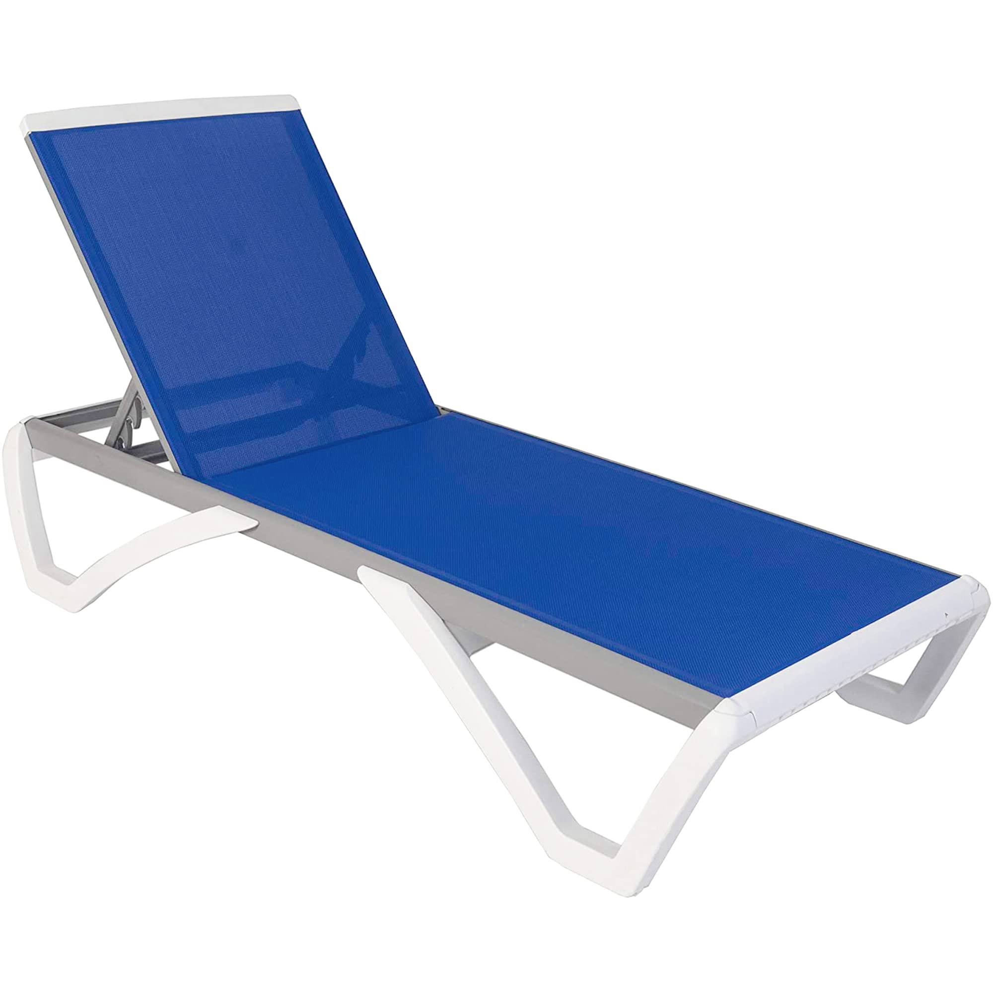 Kozyard Patio Chaise Lounge Chair - Full Flat Alumium & Resin Legs, Outdoor Reclining Adjustable Chair for Sunbathing, Beach, Pa