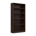 Bush Furniture Universal Tall 5 Shelf Bookcase in Black Walnut, Vertical Storage and Display Bookshelf for Home Office or Living