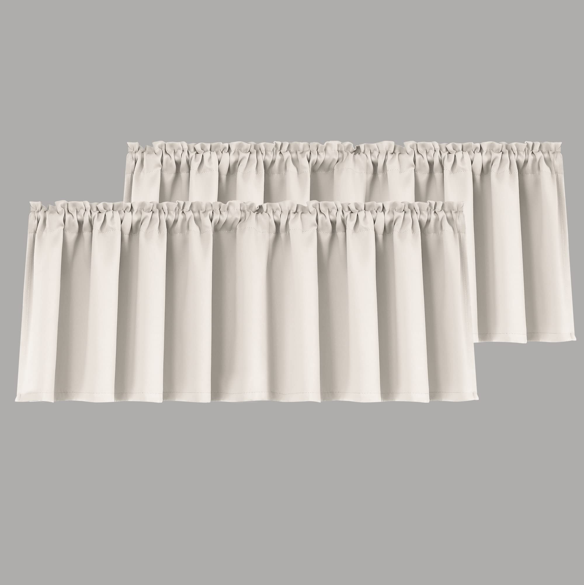 Mrs.Naturall Beige Valance Curtains for Windows 36x16 Inch Length