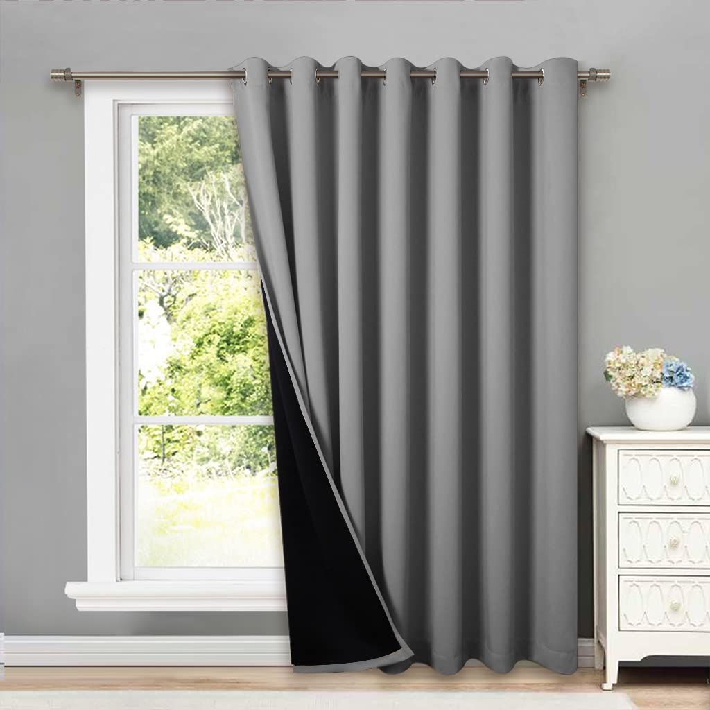 NICETOWN Total Shade Patio Door Curtain, Heavy-Duty Full Light Shading Sliding Door Drape Room Divider Curtain, Vertical Blinds 